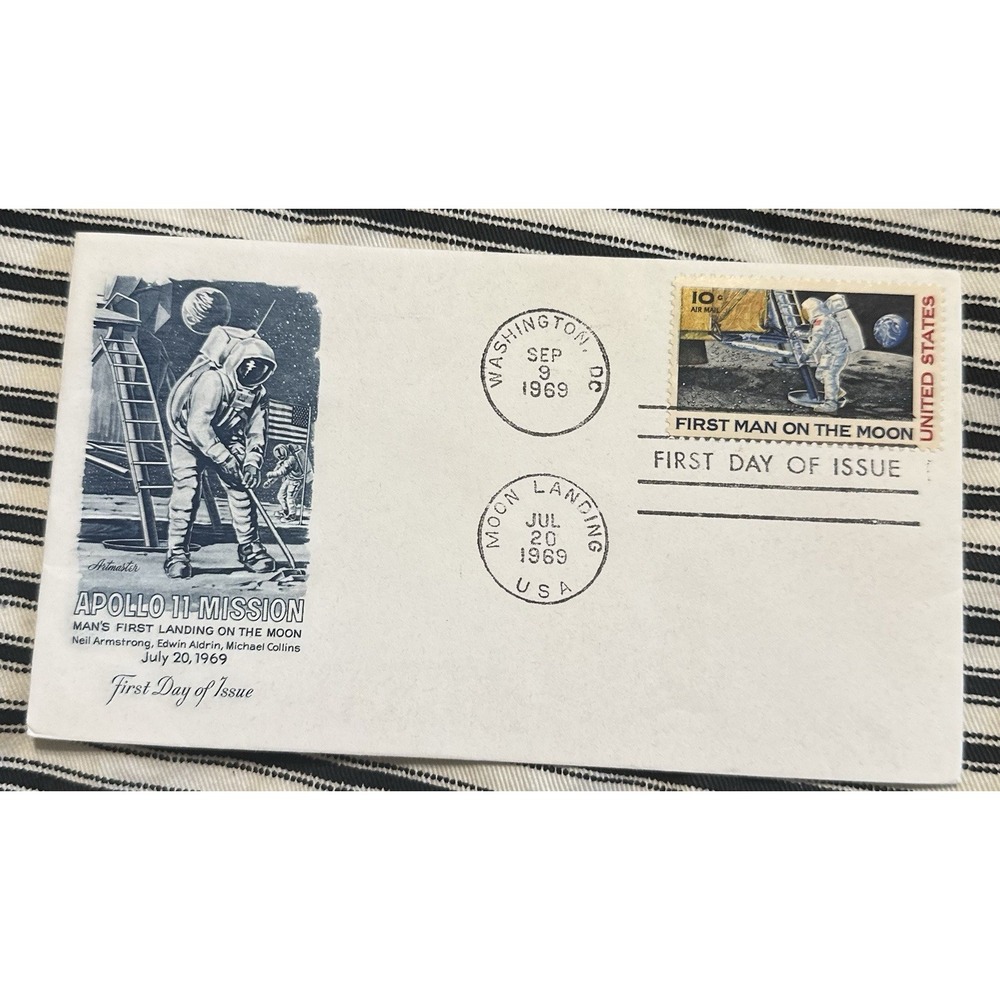 C76 Moon Landing FDC Artmaster Cachet 1969 Dual Unaddressed